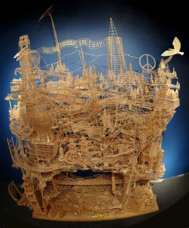 Rolling through the Bay Toothpick Sculpture